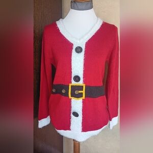 Tiara International Christmas Santa Suit Cardigan Sweater